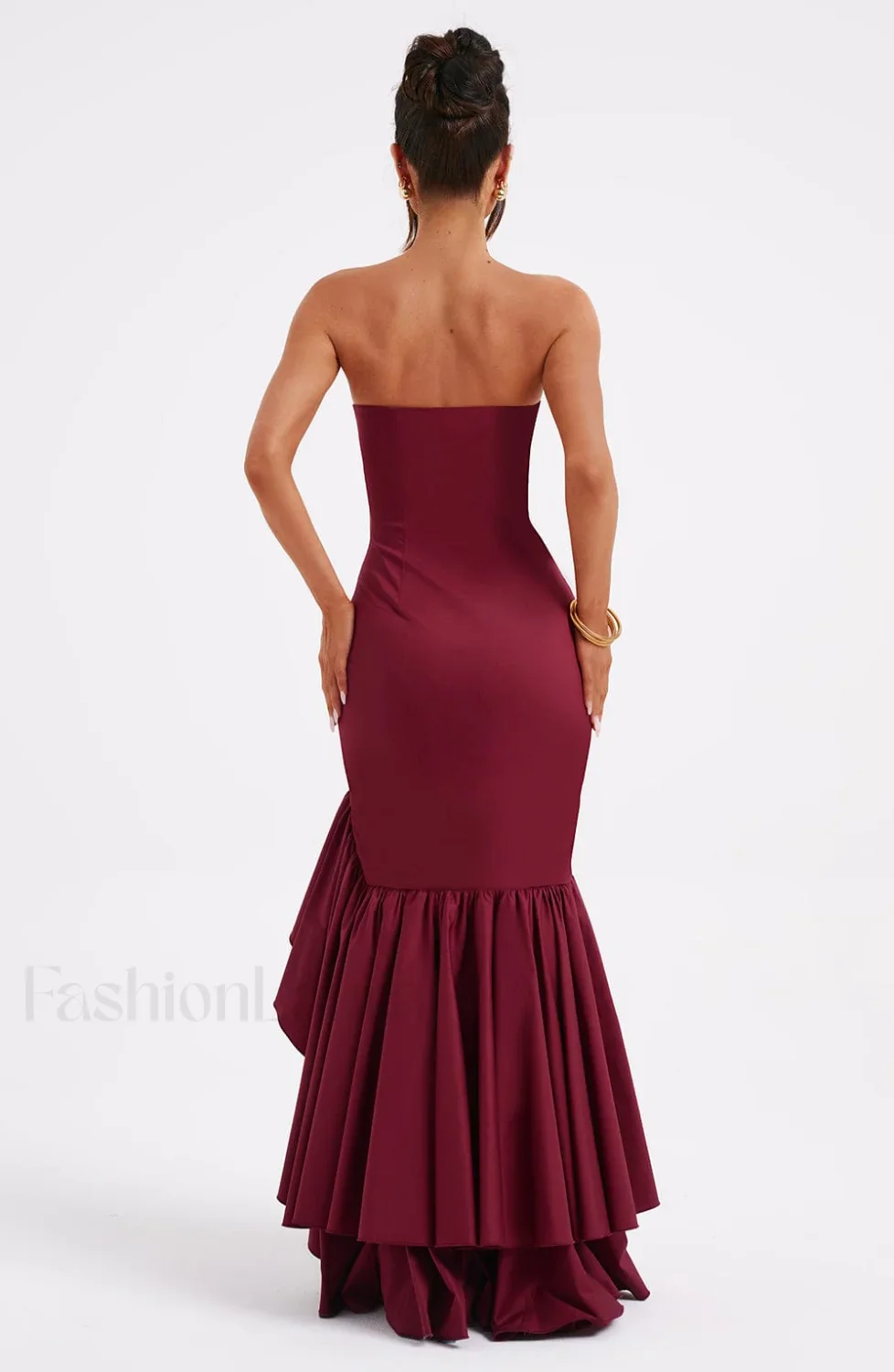 Angelina Maxi Graceful Dress - Burgundy - Image 16