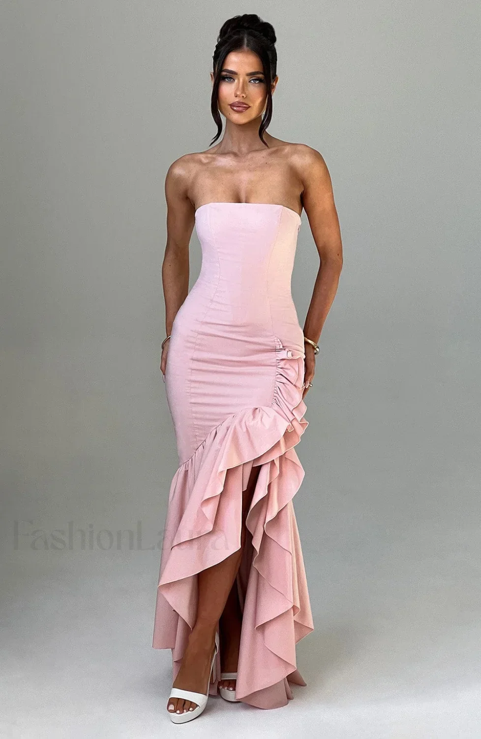 Angelina Maxi Graceful Dress - Blush - Image 10
