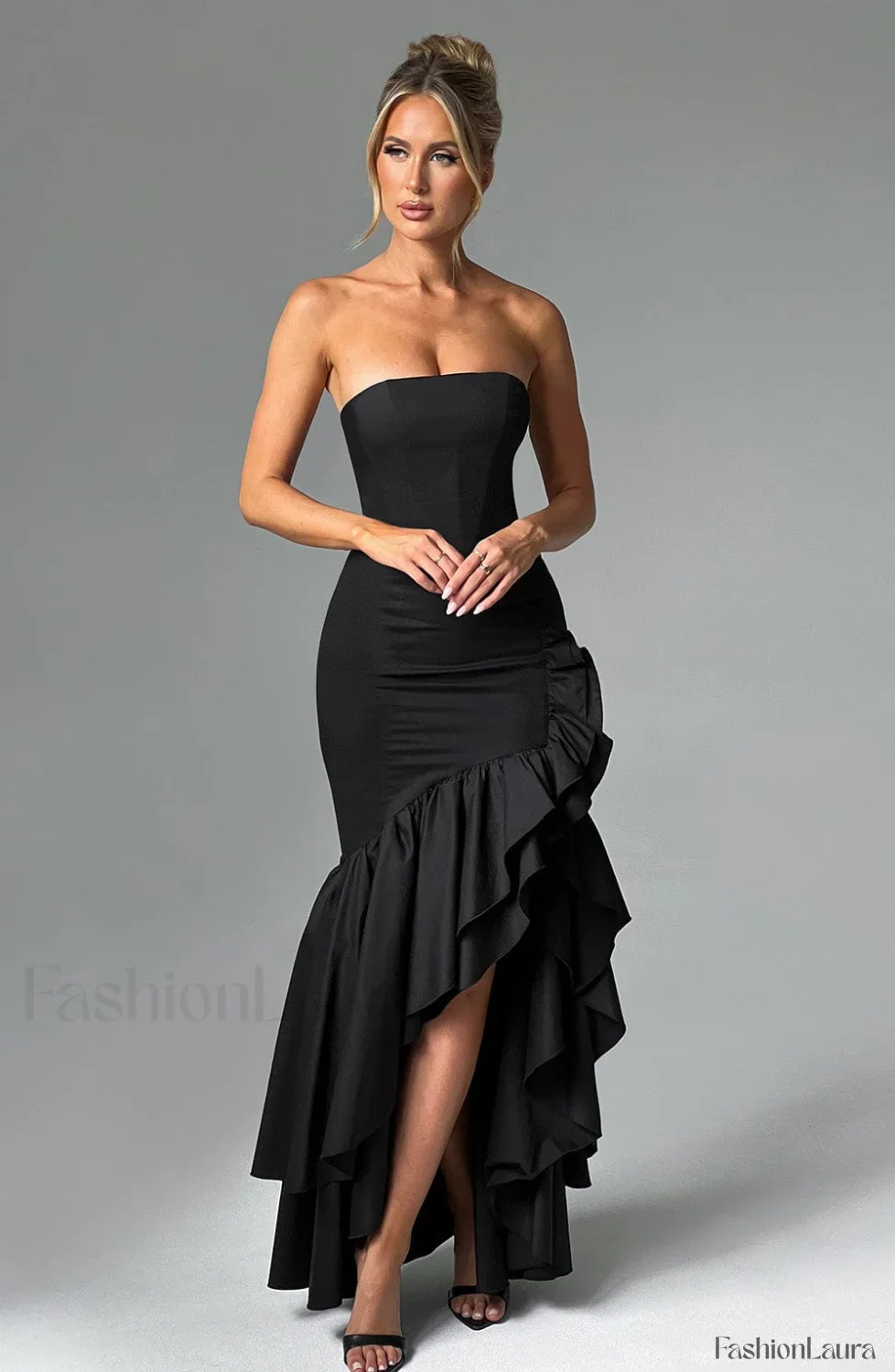 Angelina Maxi Graceful Dress - Black - Image 26