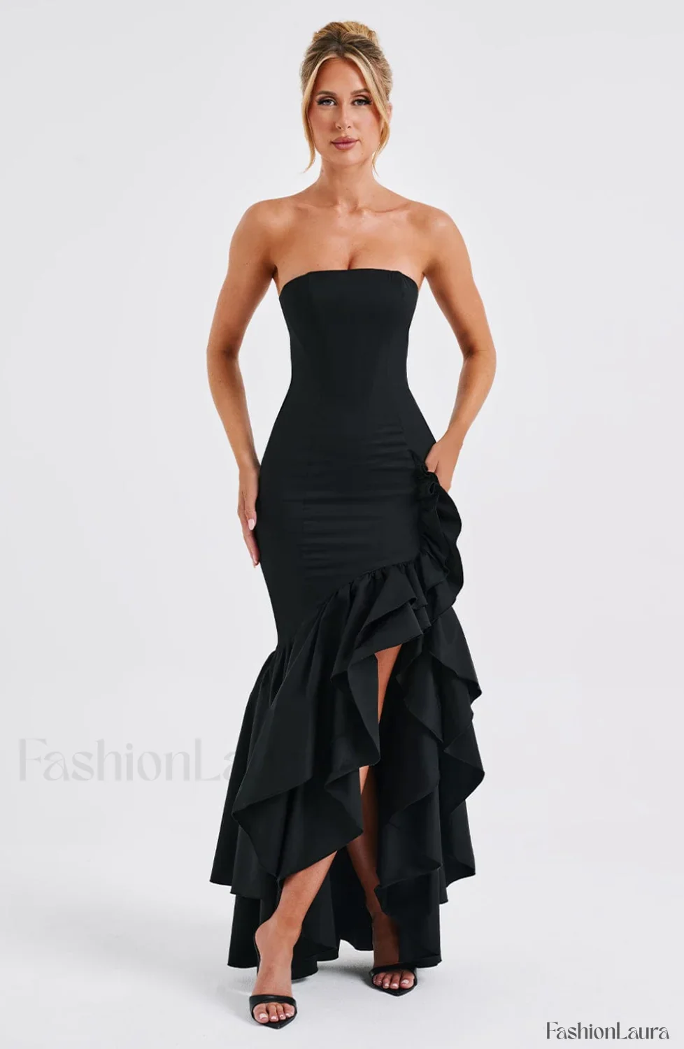 Angelina Maxi Graceful Dress - Black - Image 28