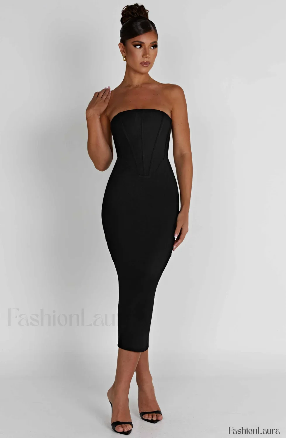 Amore Midi Graceful Dress - Black - Image 14