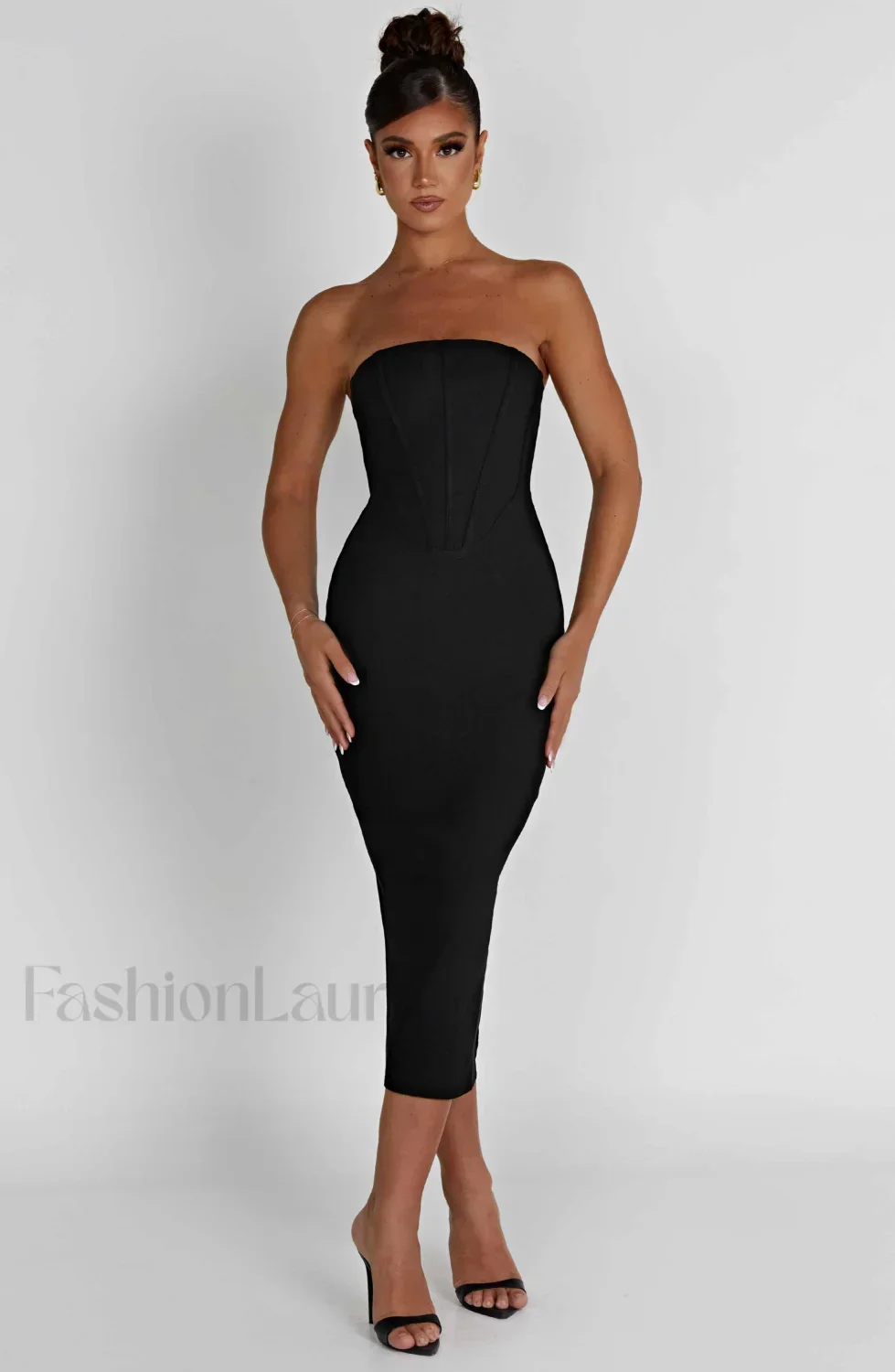 Amore Midi Graceful Dress - Black - Image 2