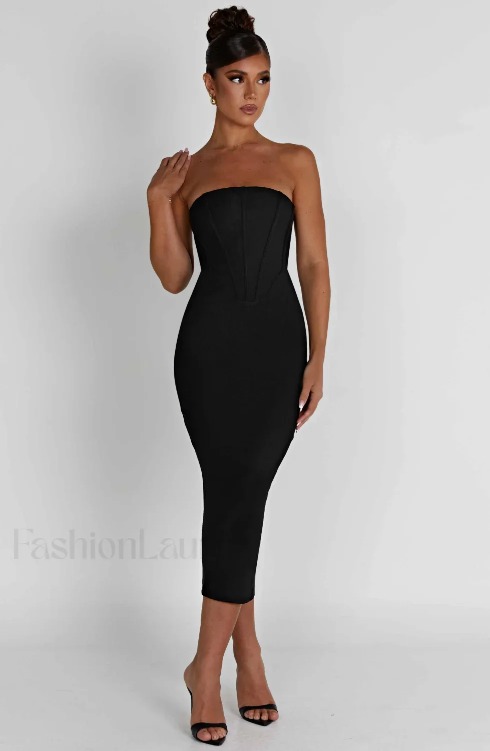 Amore Midi Graceful Dress - Black - Image 7