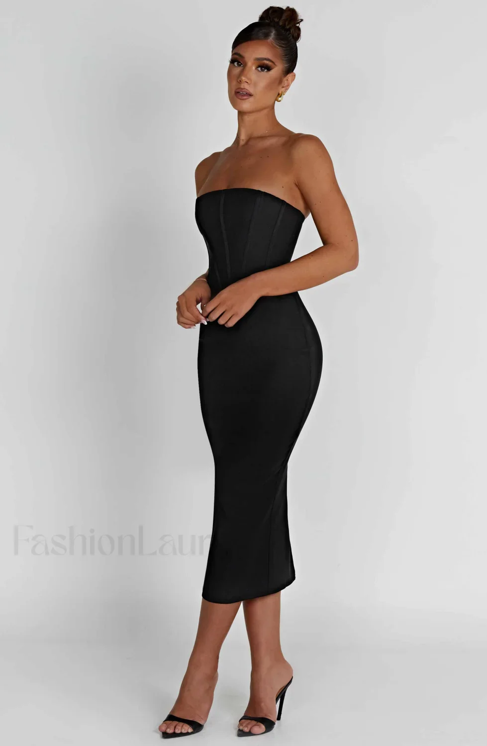 Amore Midi Graceful Dress - Black - Image 9