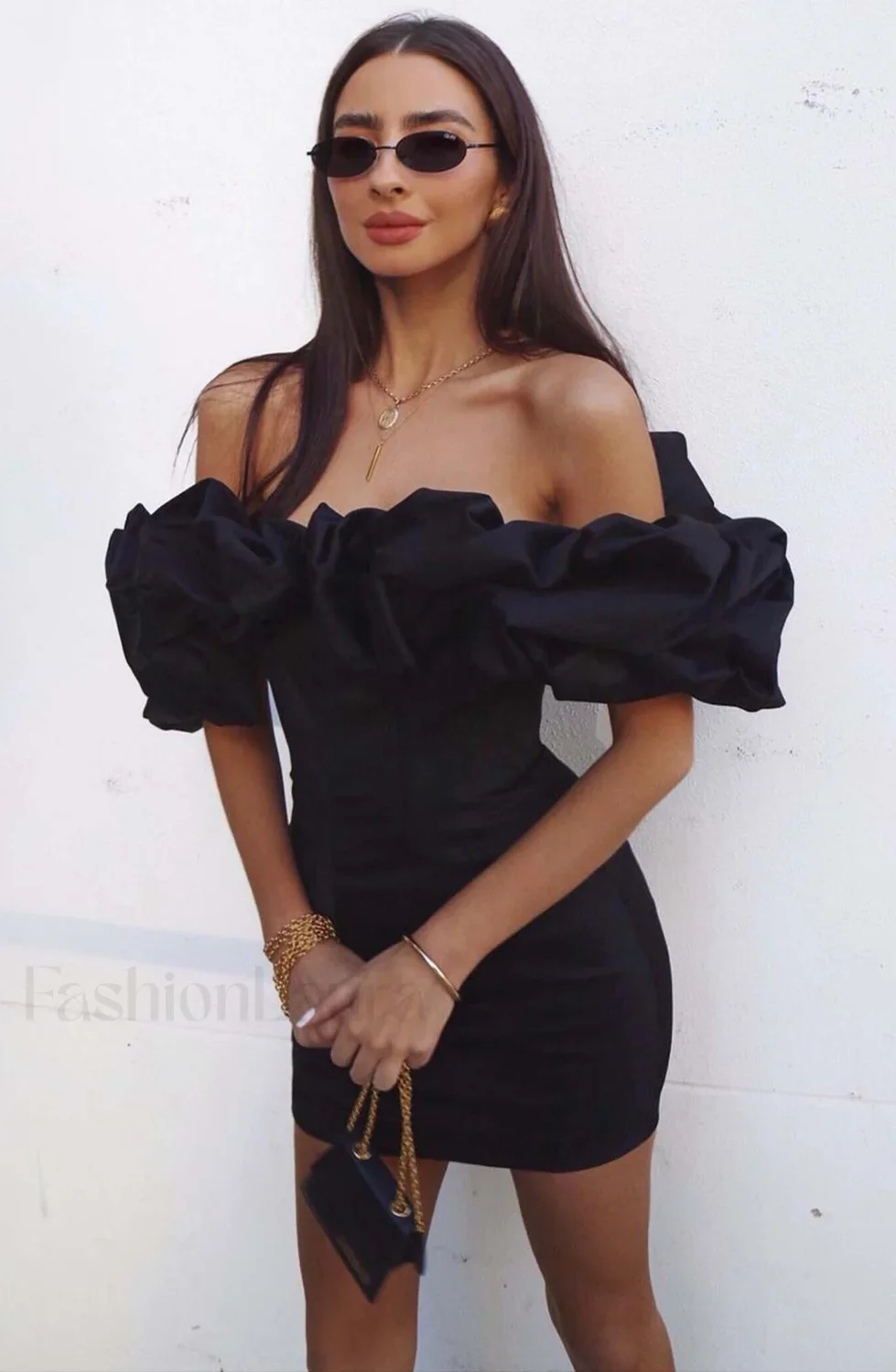 Allie Mini Graceful Dress - Black - Image 11