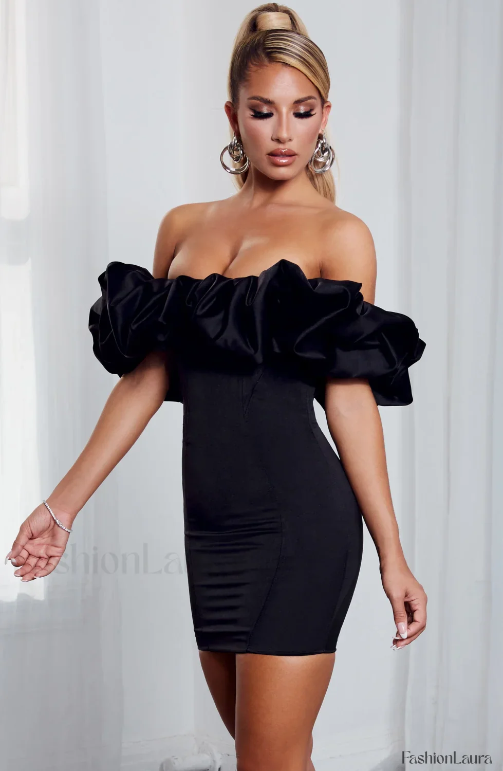 Allie Mini Graceful Dress - Black - Image 15