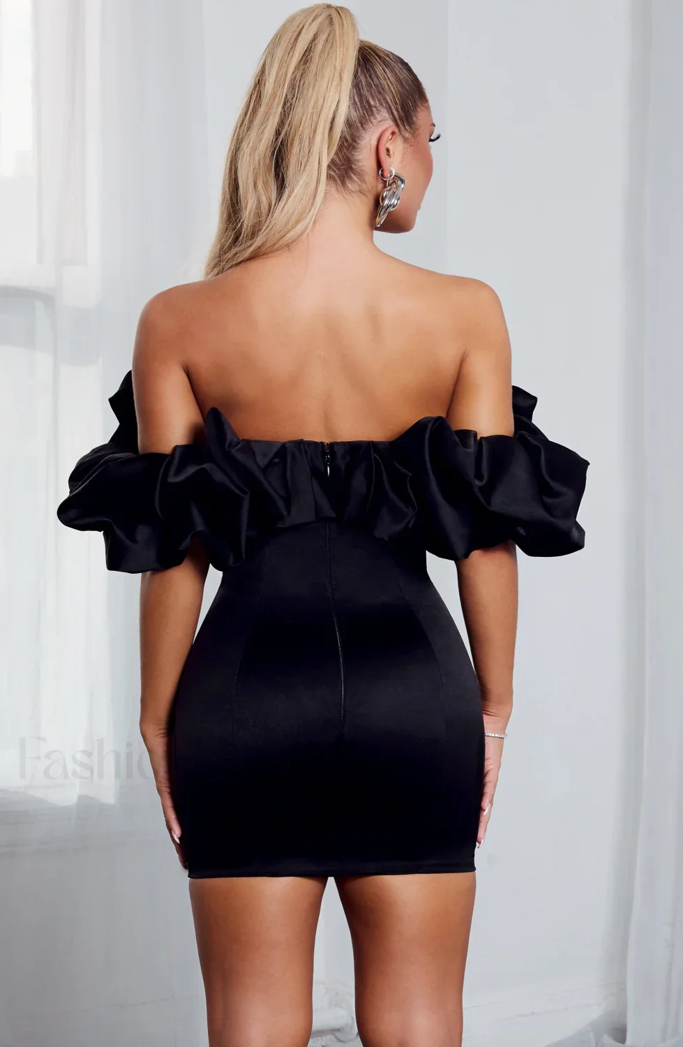 Allie Mini Graceful Dress - Black - Image 2
