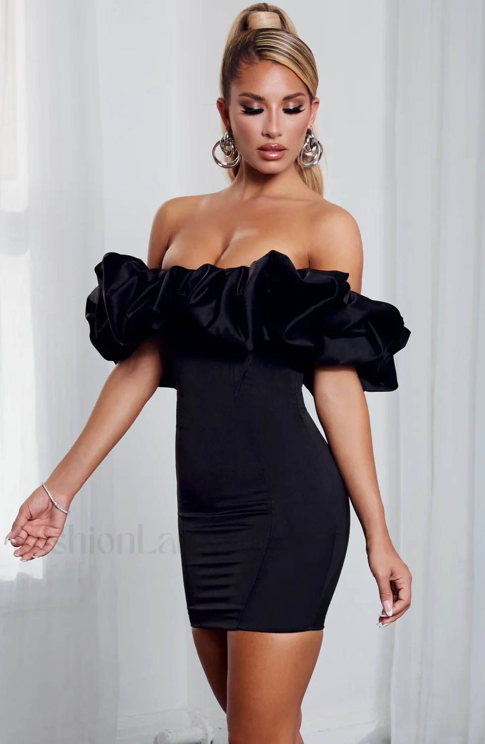 Allie Mini Graceful Dress - Black - Image 3