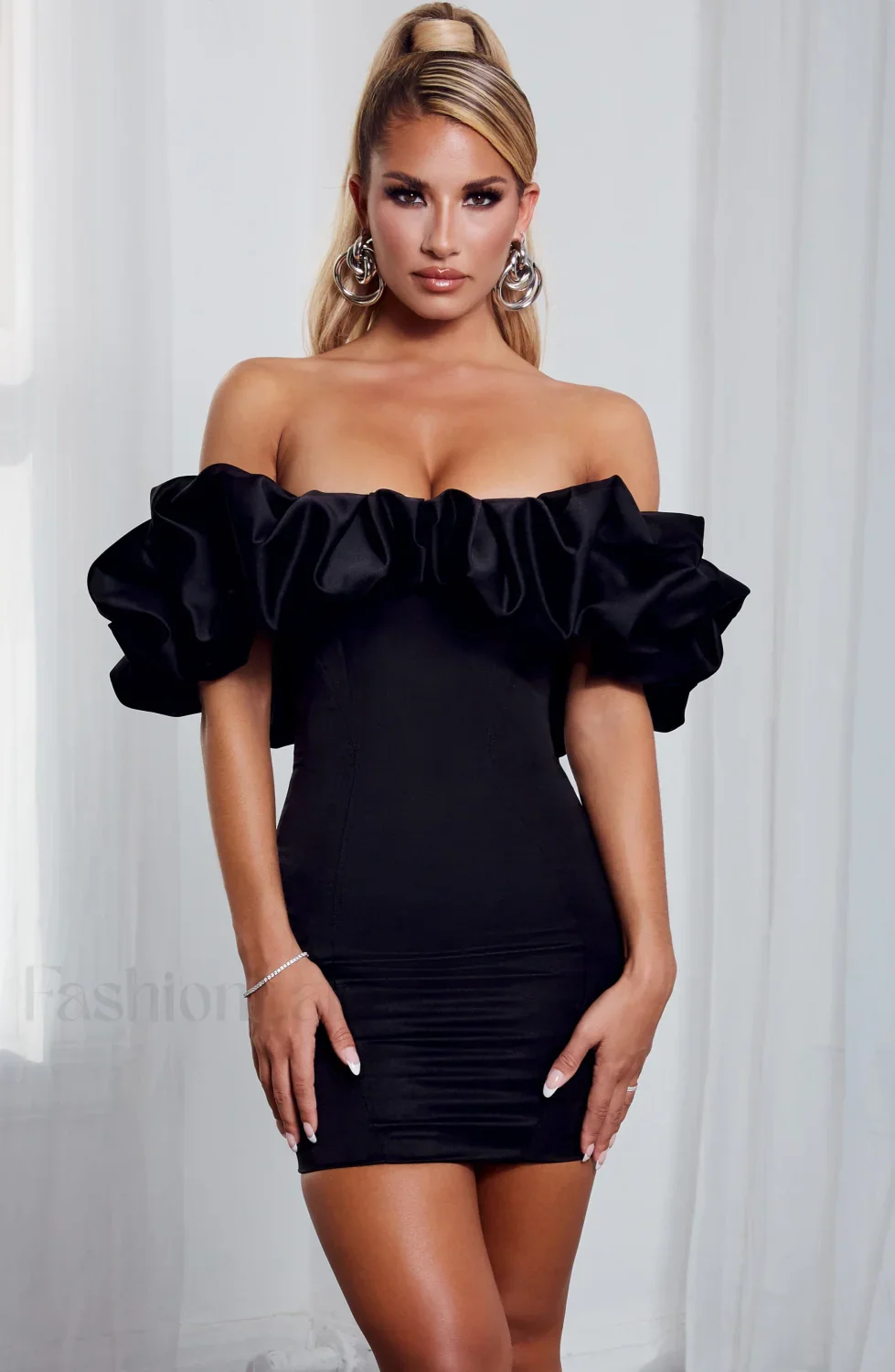 Allie Mini Graceful Dress - Black - Image 7