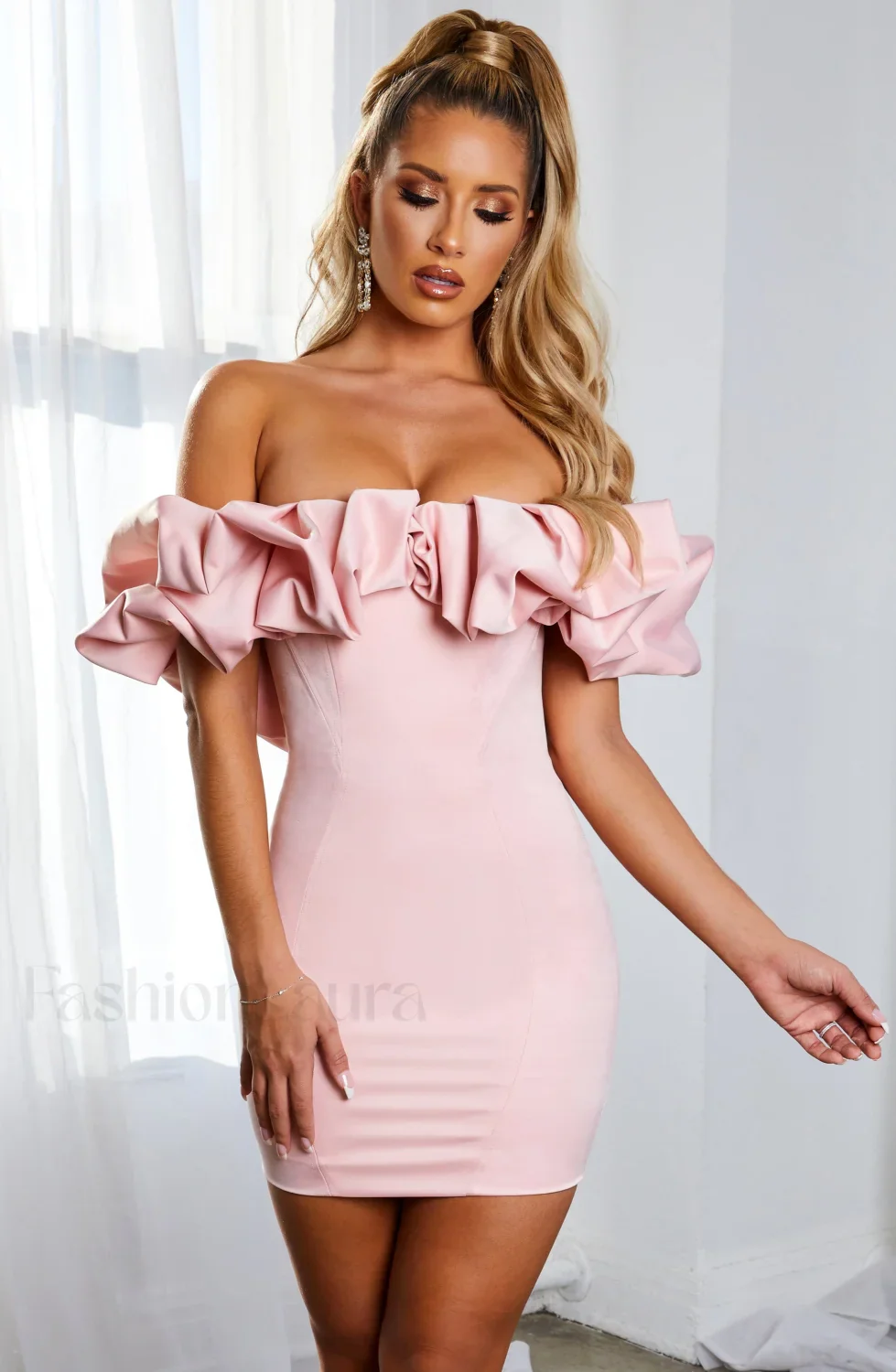 Allie Mini Dress Trendy - Baby Pink - Image 3