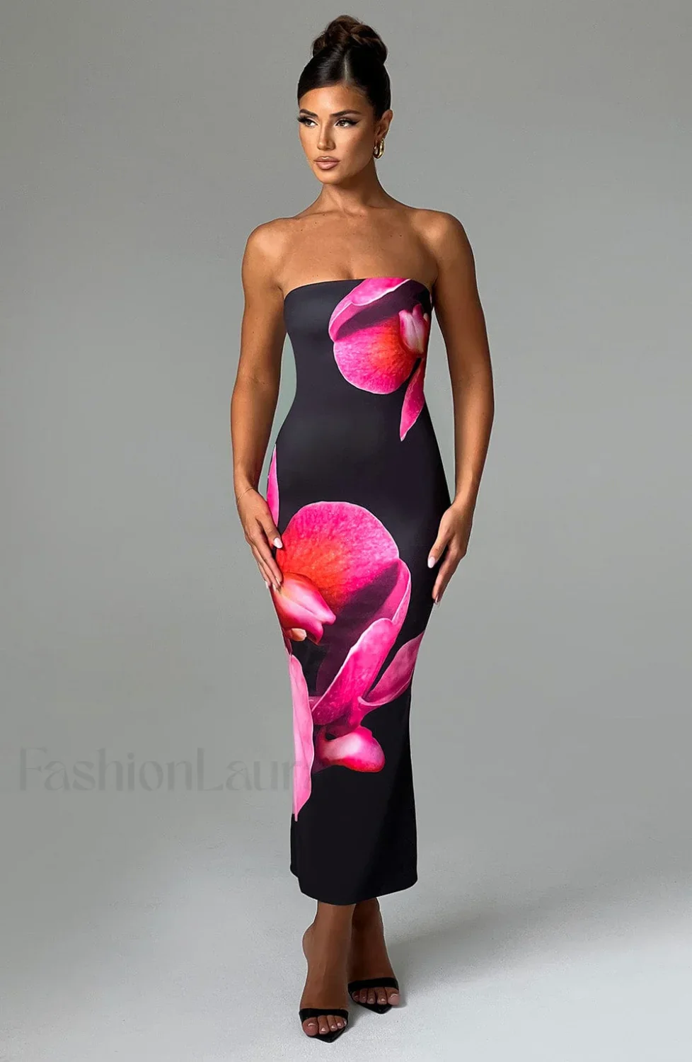 Allegra Midi Dress Trendy - Black Floral Print - Image 22