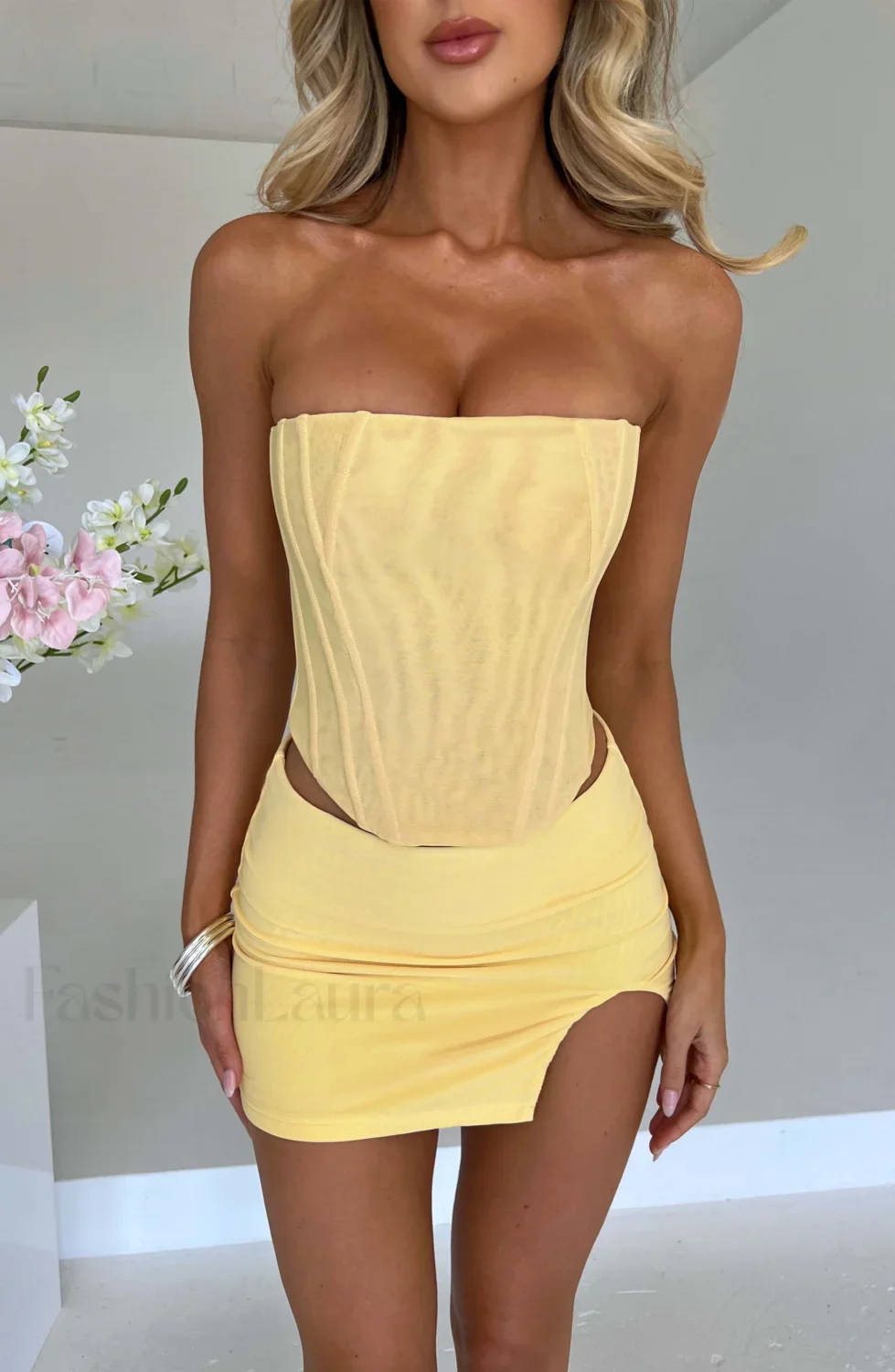 Alina Mini Graceful Skirt - Lemon - Image 5