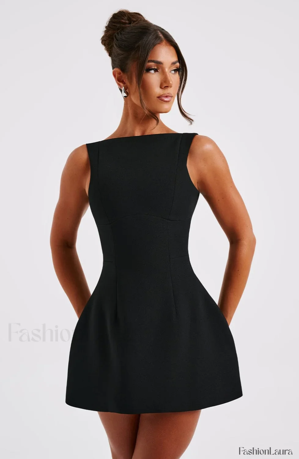 Alana Mini Graceful Dress - Black - Image 15