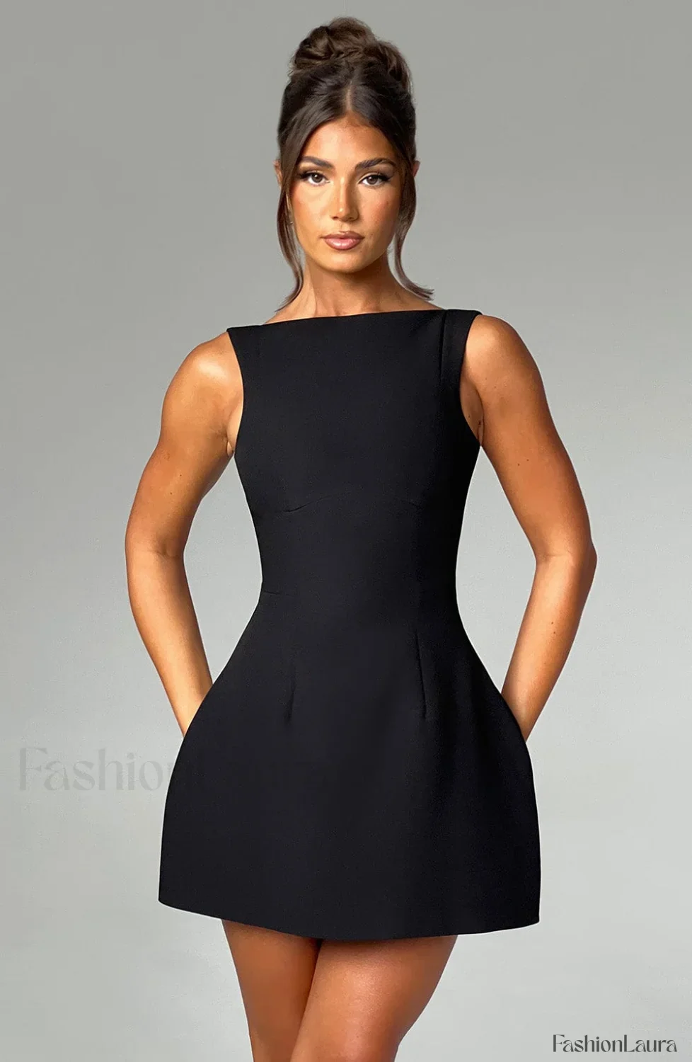 Alana Mini Graceful Dress - Black - Image 16