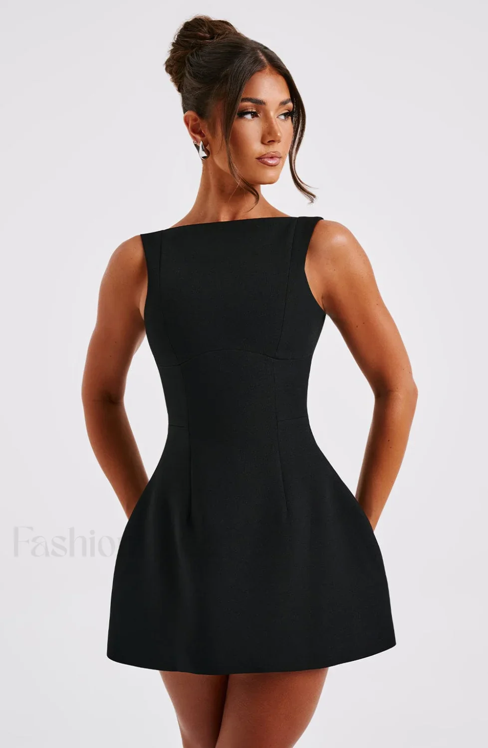 Alana Mini Graceful Dress - Black - Image 7