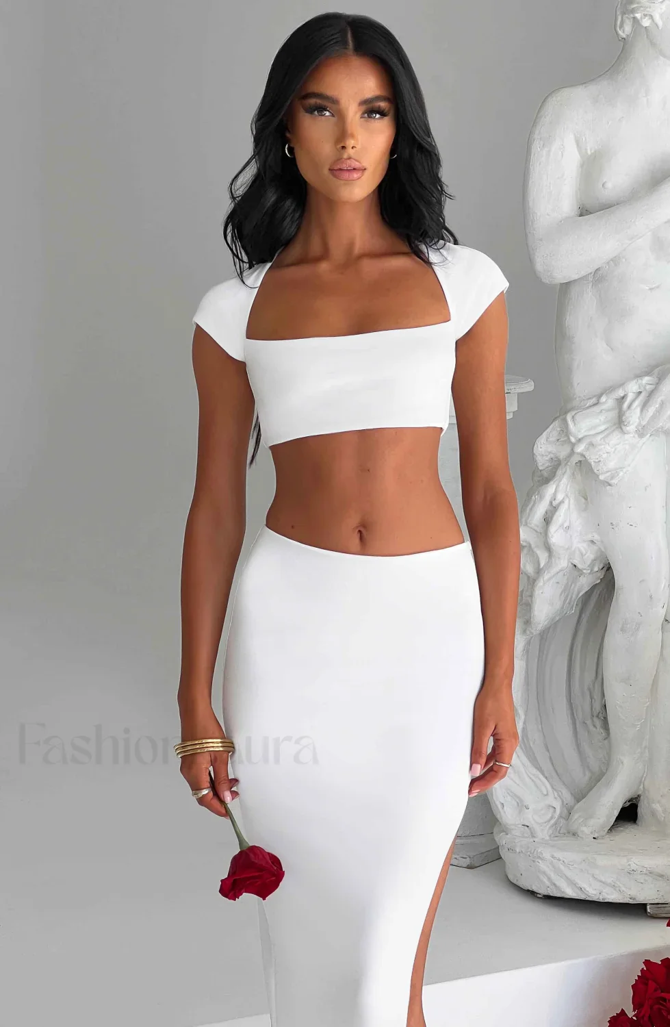 Adorn Maxi Graceful Skirt - Ivory - Image 11