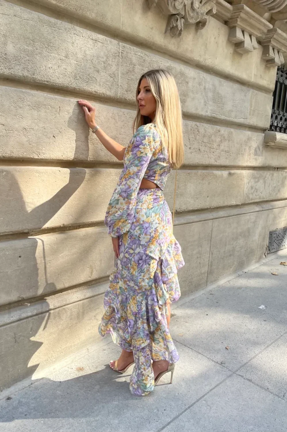 Cassidy One Shoulder Charming Floral Maxi Dress - Image 14