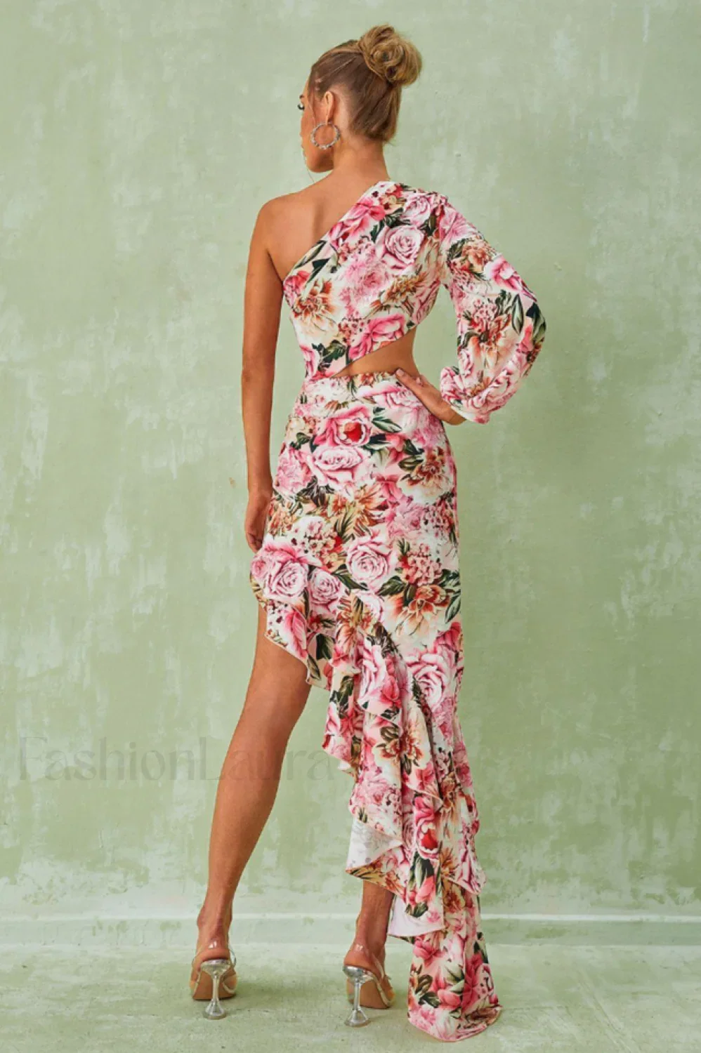 Cassidy One Shoulder Charming Floral Maxi Dress - Image 17