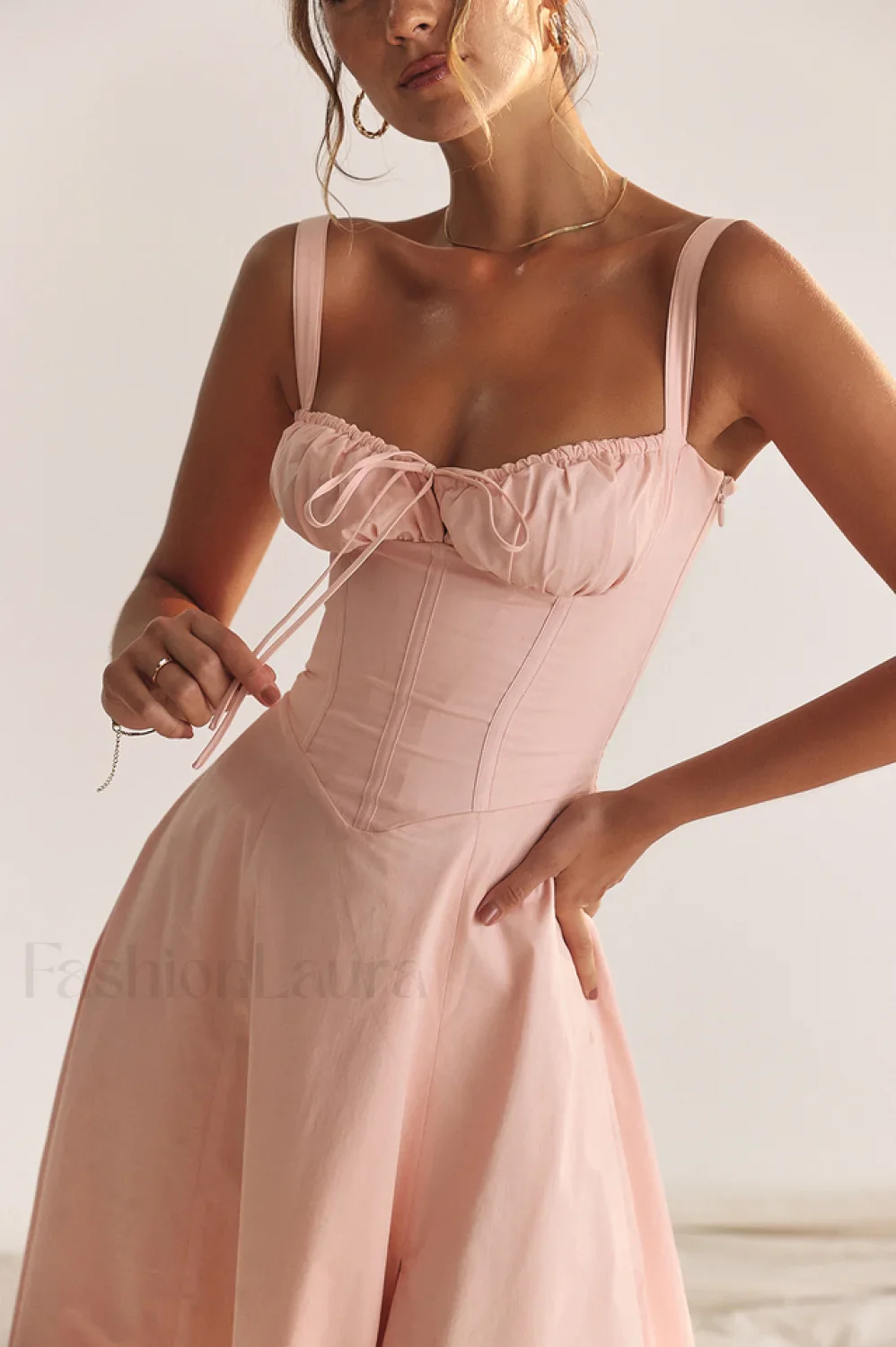 Carmen Pink Stylish Tunic Sundress - Image 16
