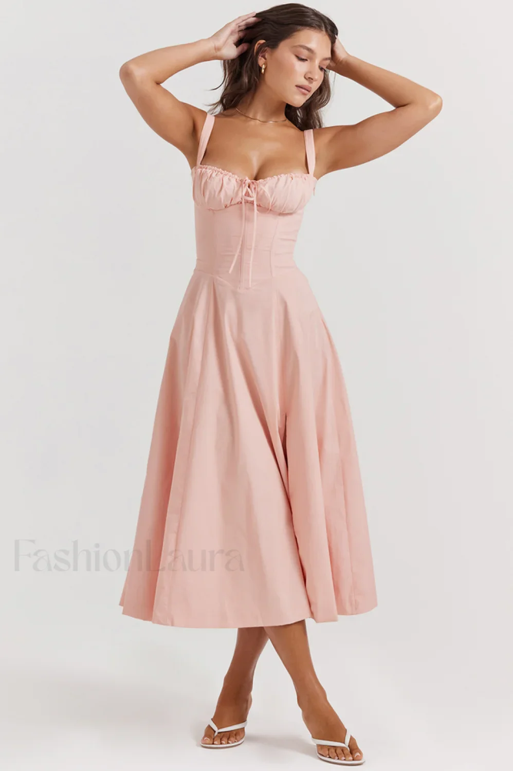 Carmen Pink Stylish Tunic Sundress - Image 4