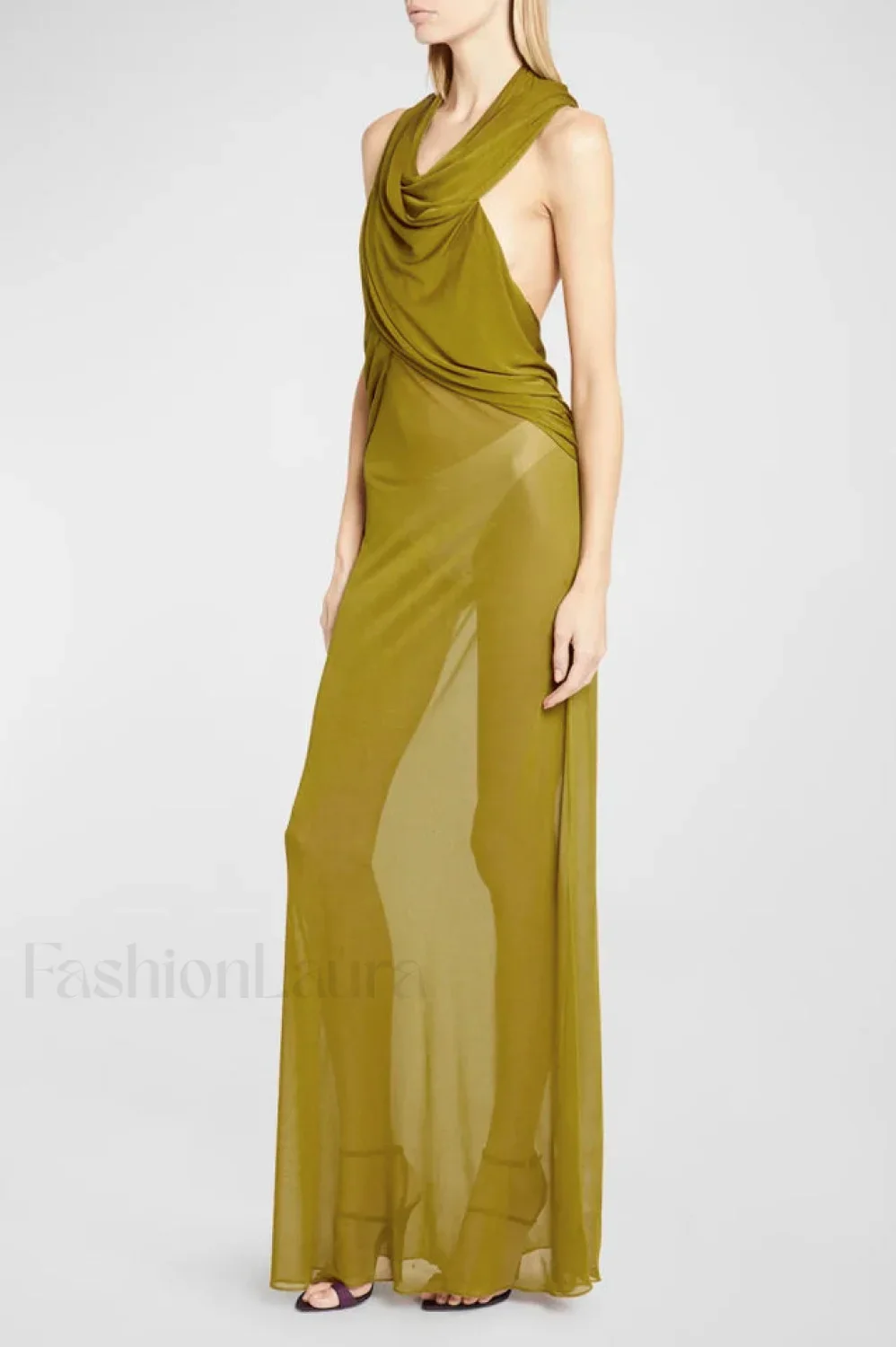Carleigh Ruche Maxi Charming Dress With Headscarf - Image 17
