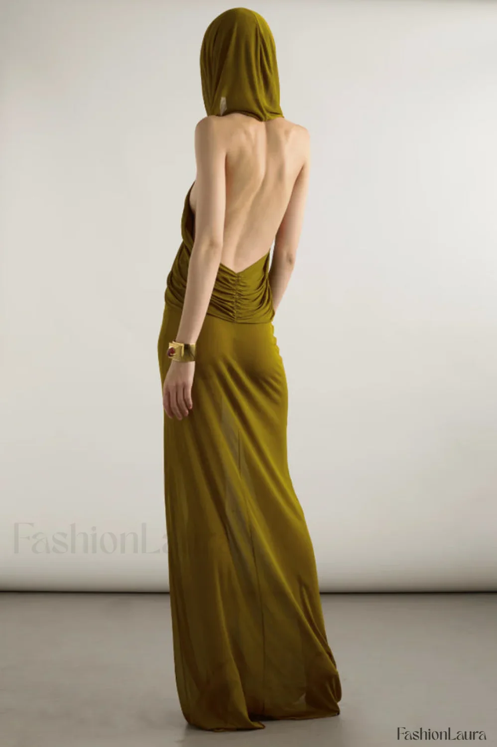 Carleigh Ruche Maxi Charming Dress With Headscarf - Image 40