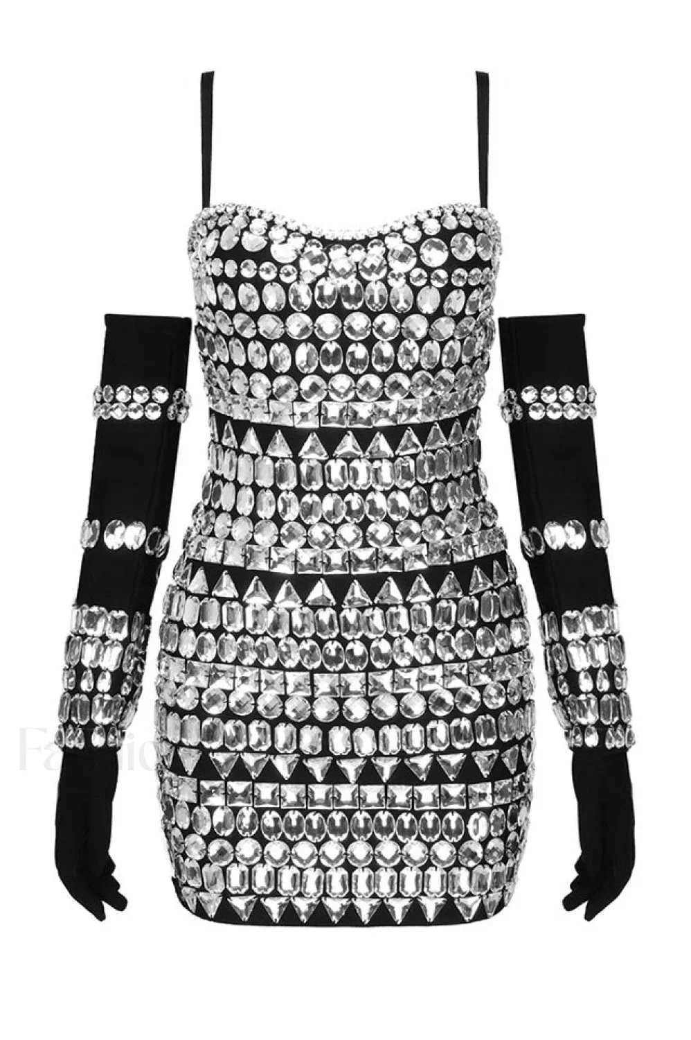 Brisbane Rhinestones Stylish Embellished Mini Dress - Image 18