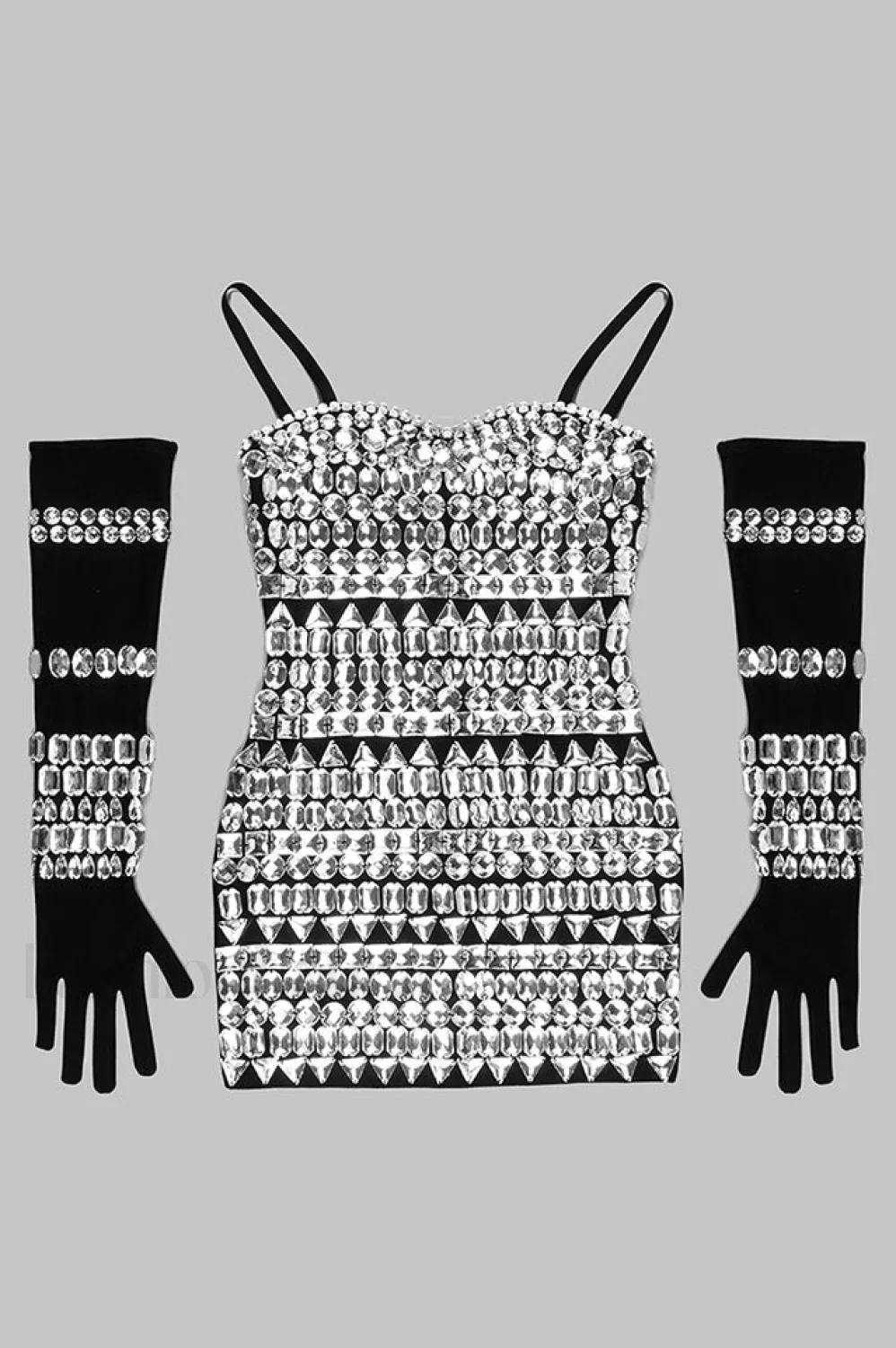 Brisbane Rhinestones Stylish Embellished Mini Dress - Image 33
