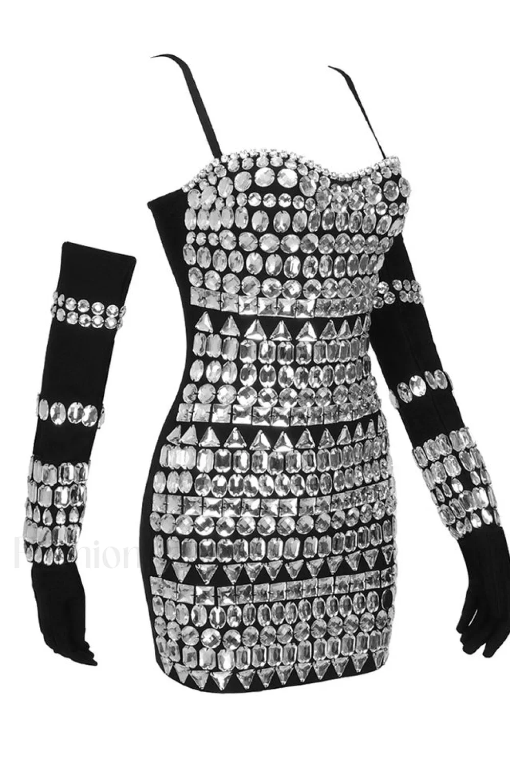 Brisbane Rhinestones Stylish Embellished Mini Dress - Image 35