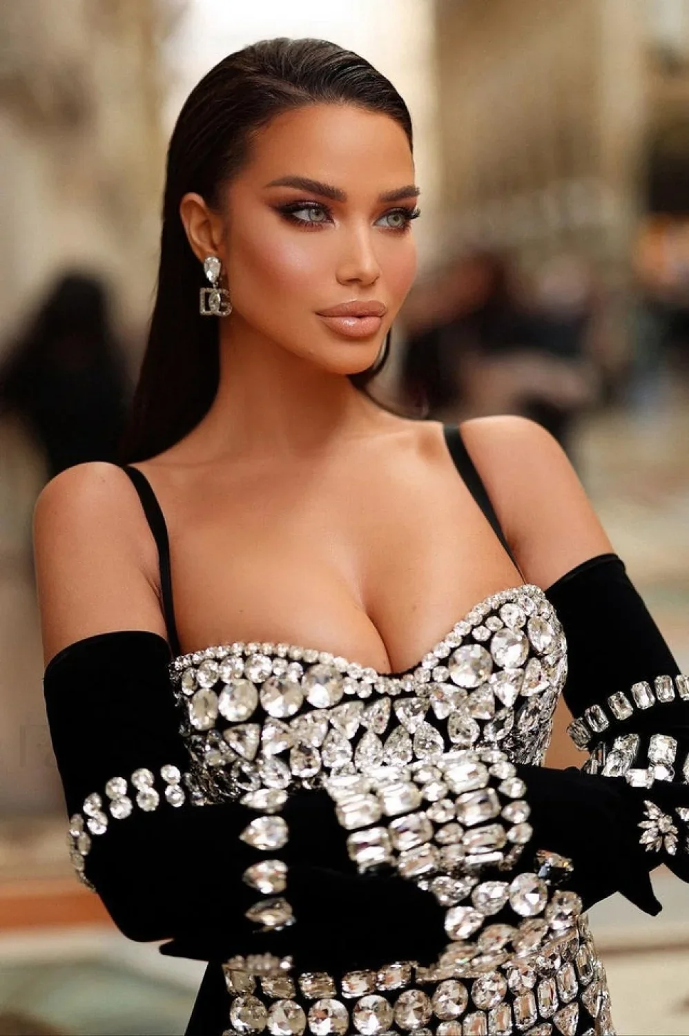 Brisbane Rhinestones Stylish Embellished Mini Dress - Image 48