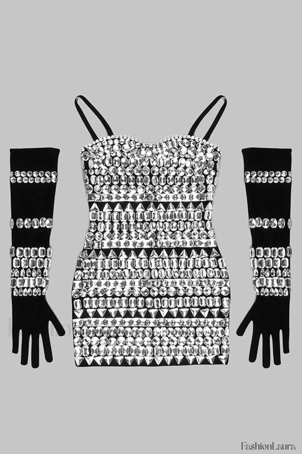 Brisbane Rhinestones Stylish Embellished Mini Dress - Image 61