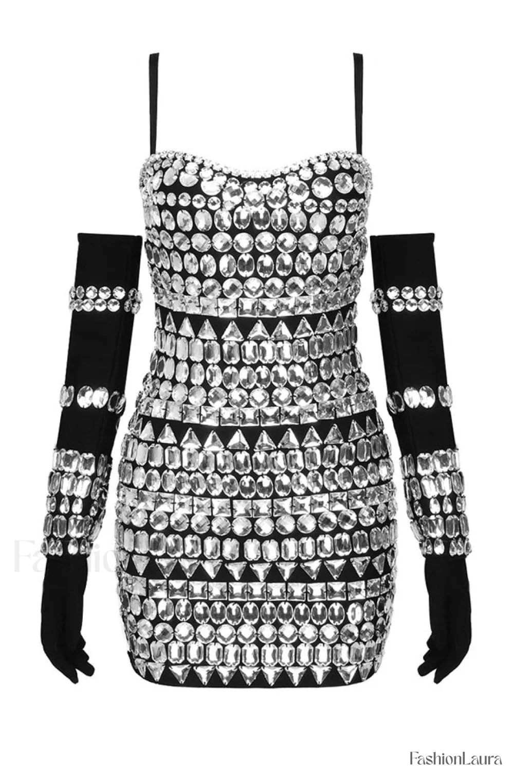 Brisbane Rhinestones Stylish Embellished Mini Dress - Image 64