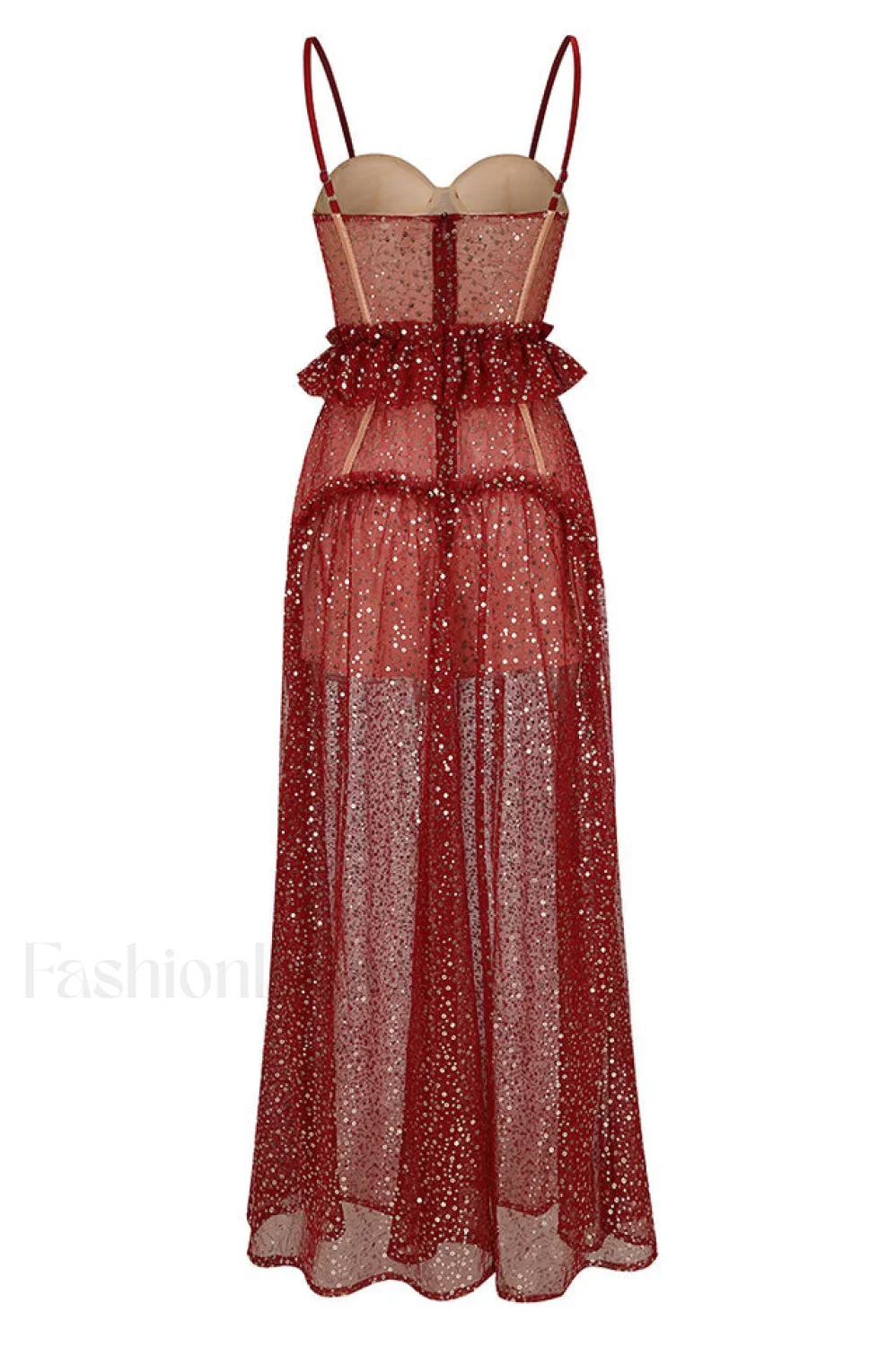 Barrett Sequined Mesh Charming & Lace Maxi Dress - Image 16