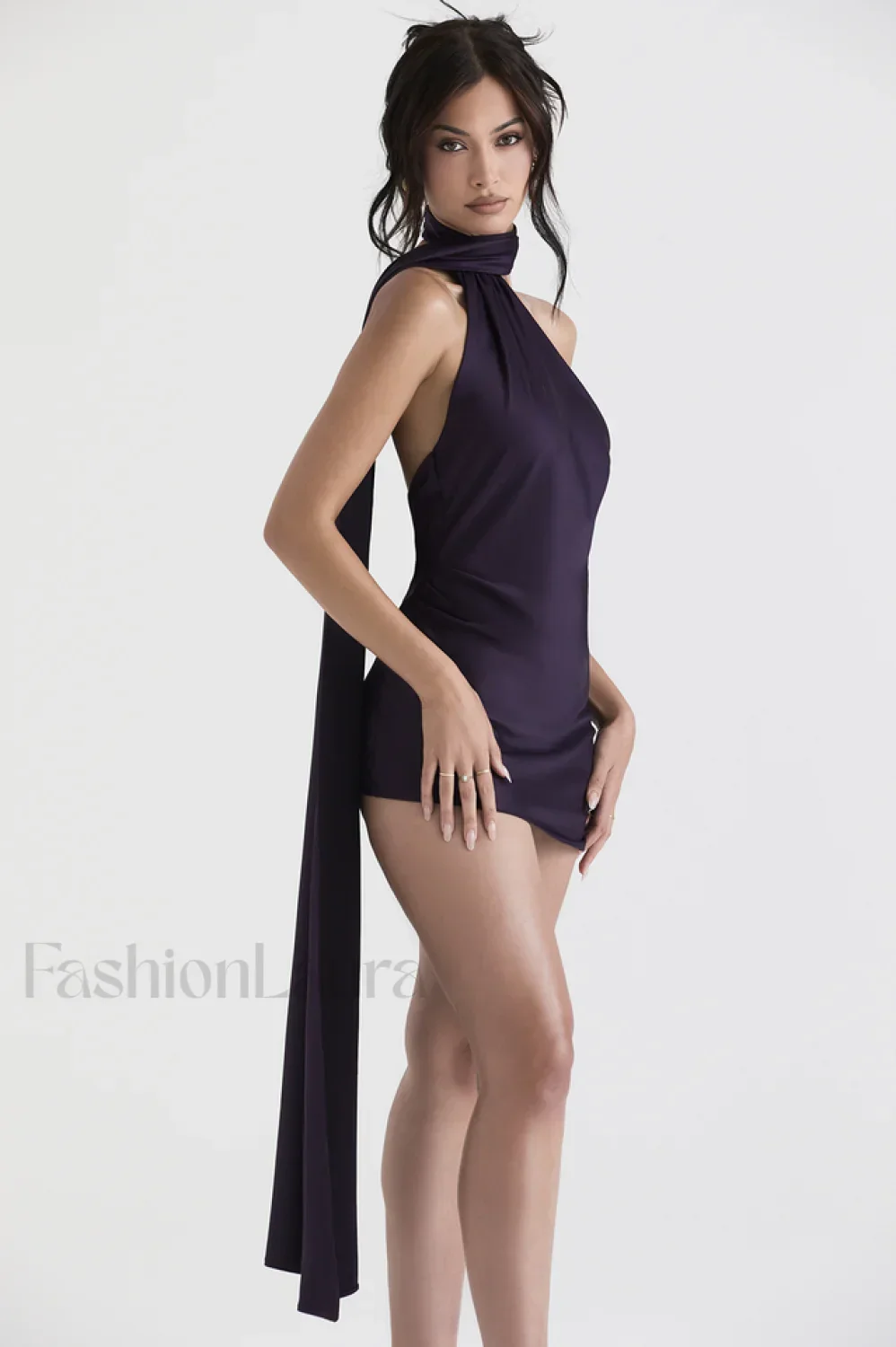 Asymmetric Wrap Stylish Neck Dress - Image 7