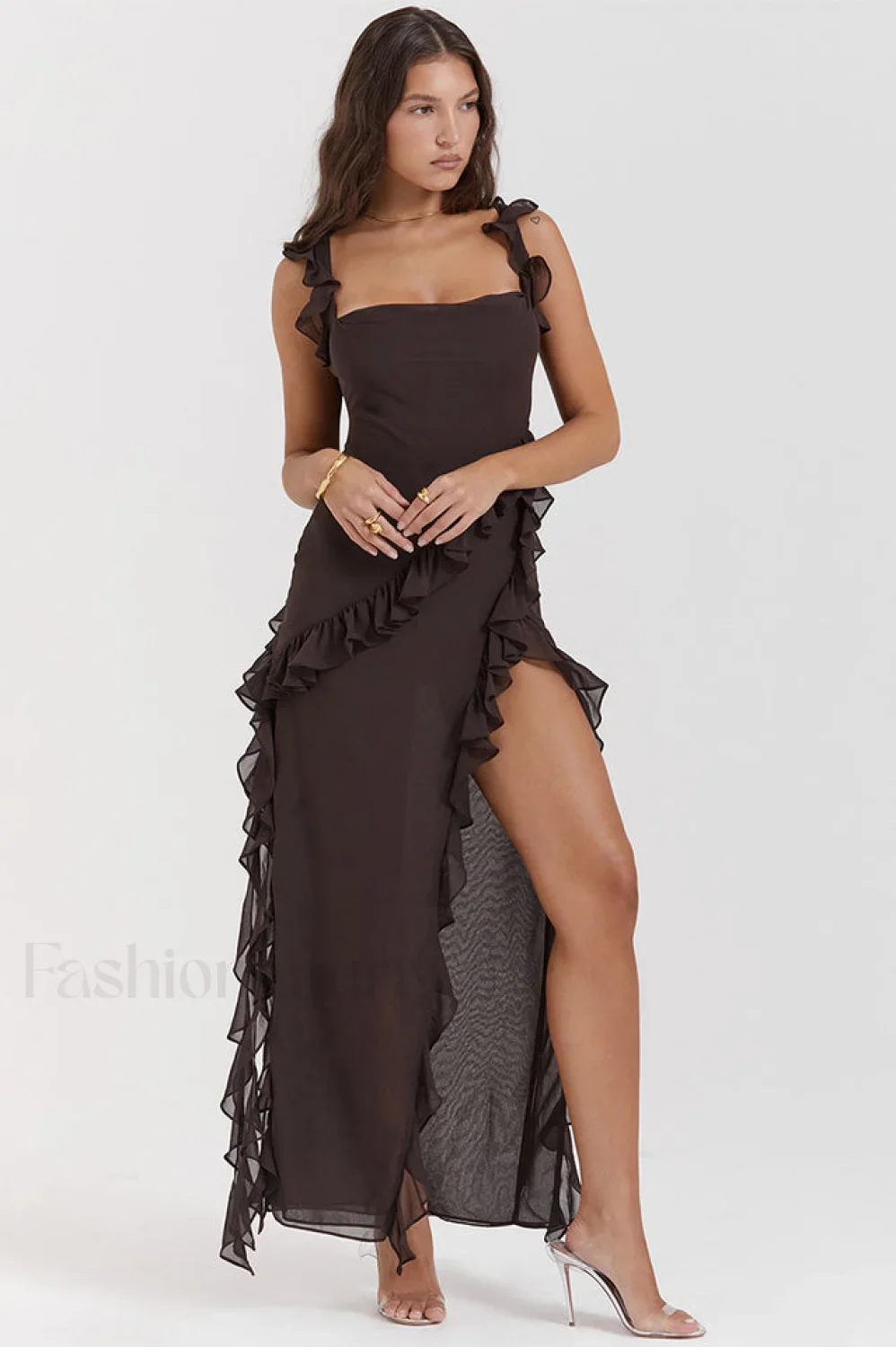 Ariel Cherry Stylish Pleated Maxi Dress - Image 15