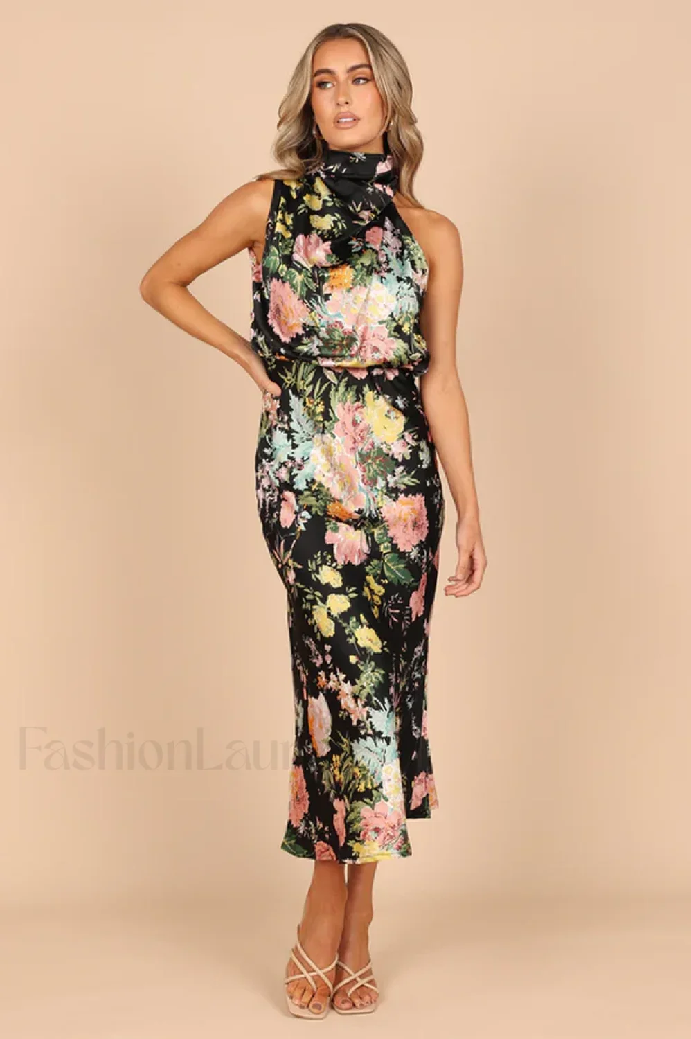 Anabelle Halter Stylish Neck Midi Dress - Image 12