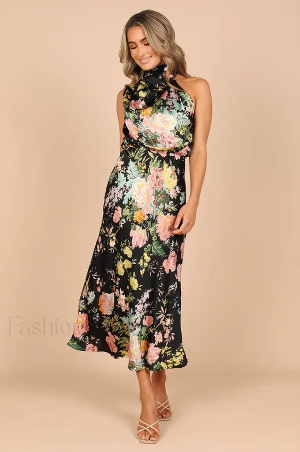 Anabelle Halter Stylish Neck Midi Dress - Image 13