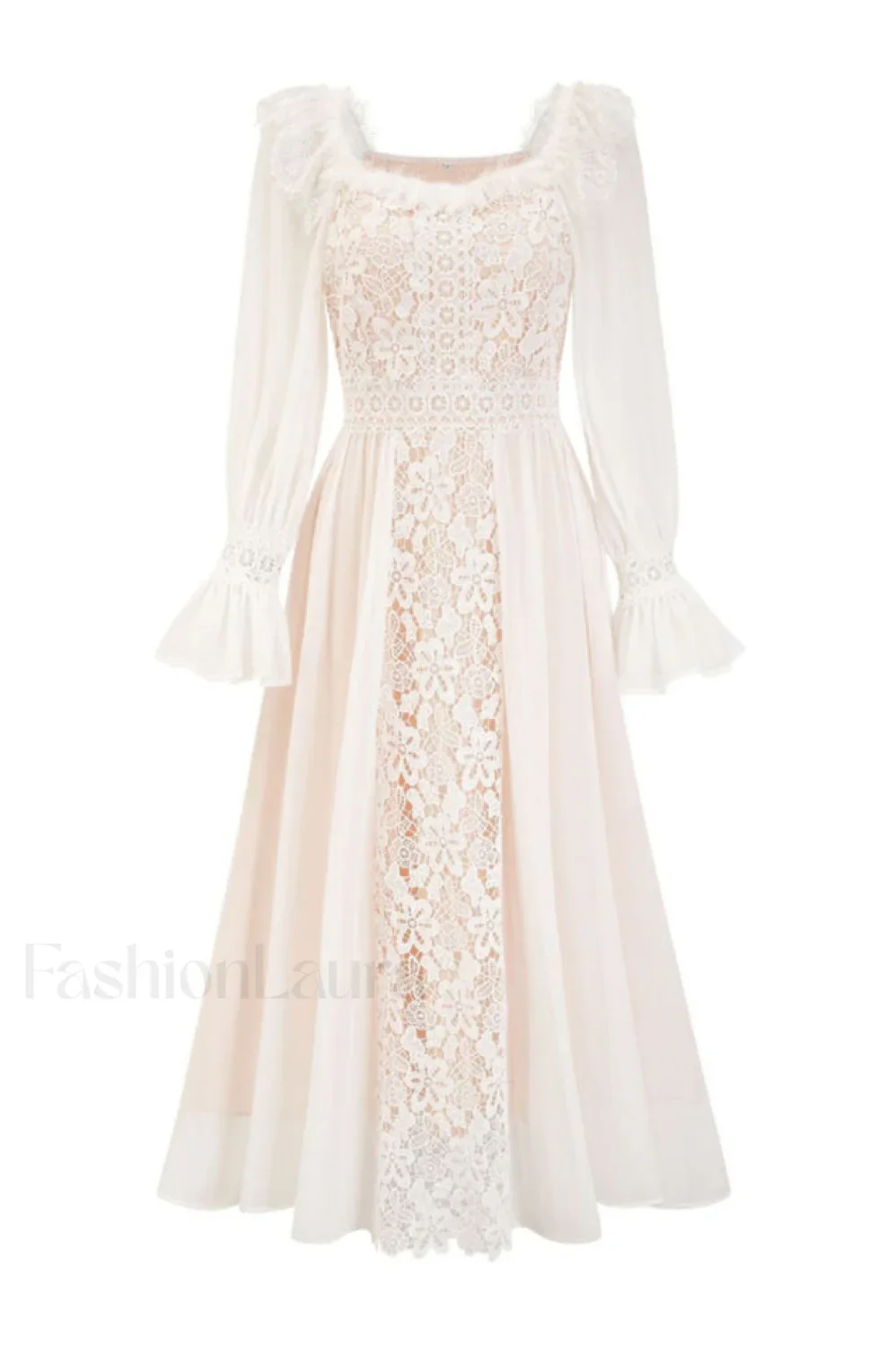 Aliana Floral Hollow Charming Long Sleeve Dress - Image 11