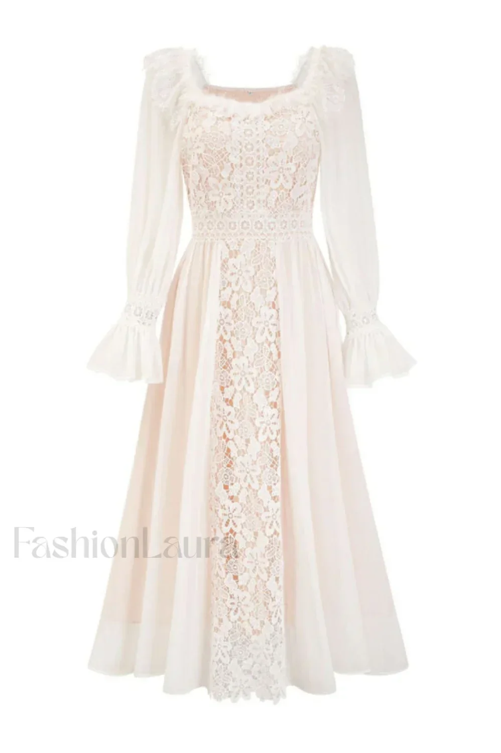 Aliana Floral Hollow Charming Long Sleeve Dress - Image 8
