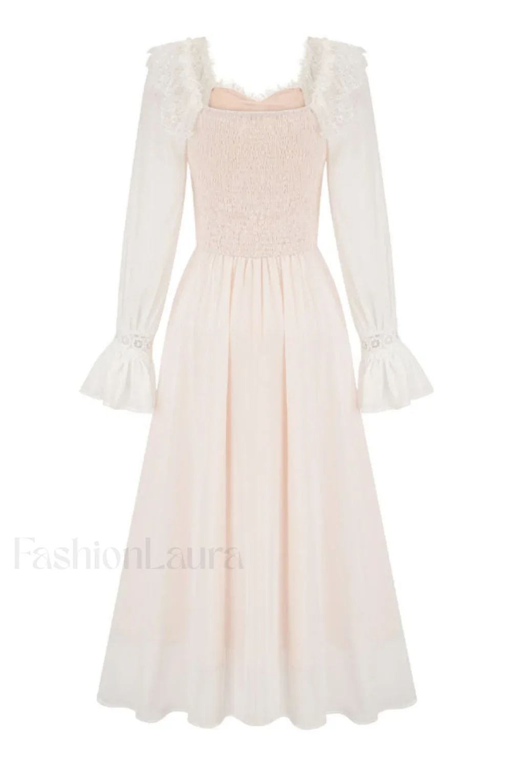 Aliana Floral Hollow Charming Long Sleeve Dress - Image 9