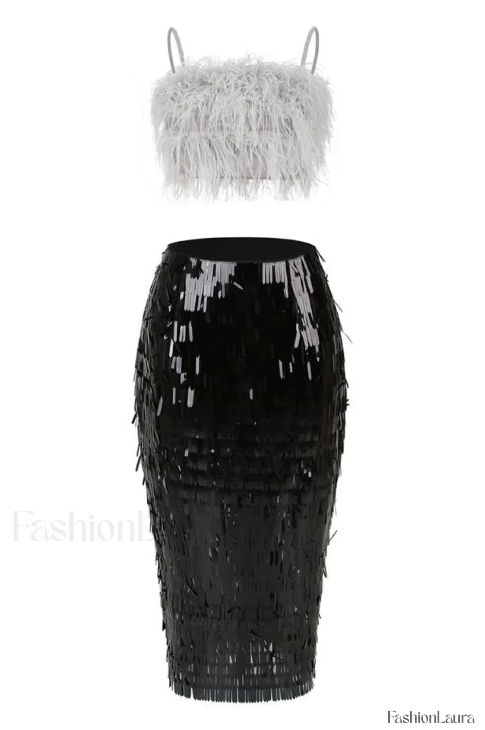 Aleyna Feather Top Charming + Sequin Skirt Set - Image 20