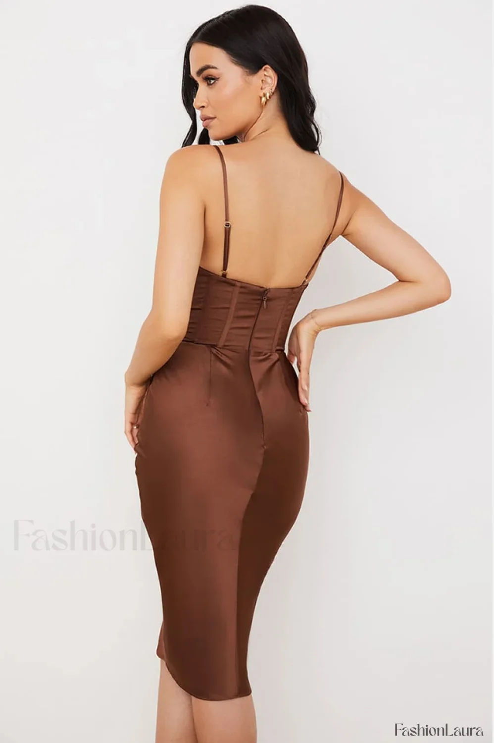 Absolute Elegance Satin Charming Corset Midi Dress - Image 79