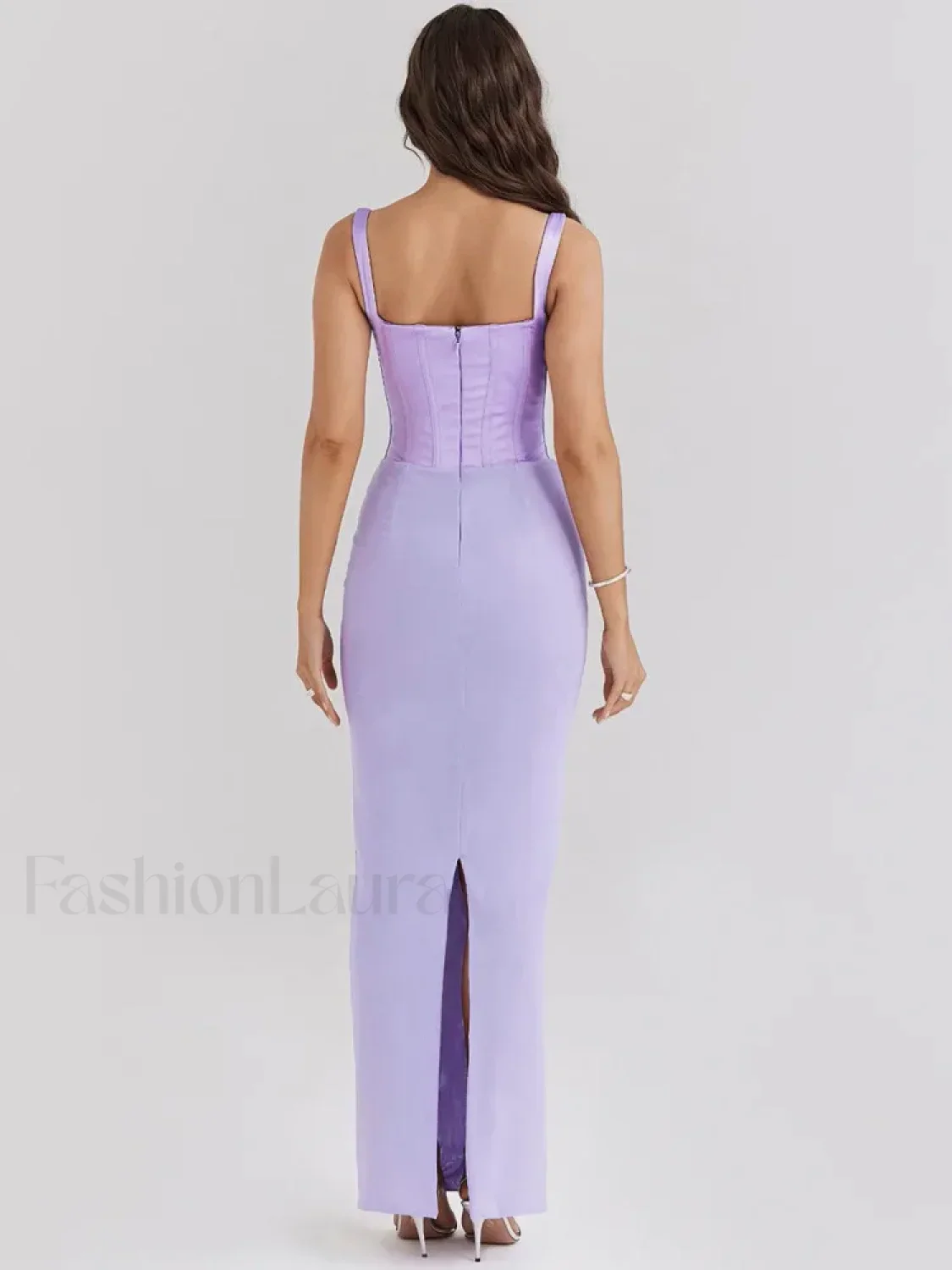 Fishbone Slit Suspender Maxi Dress - Image 3