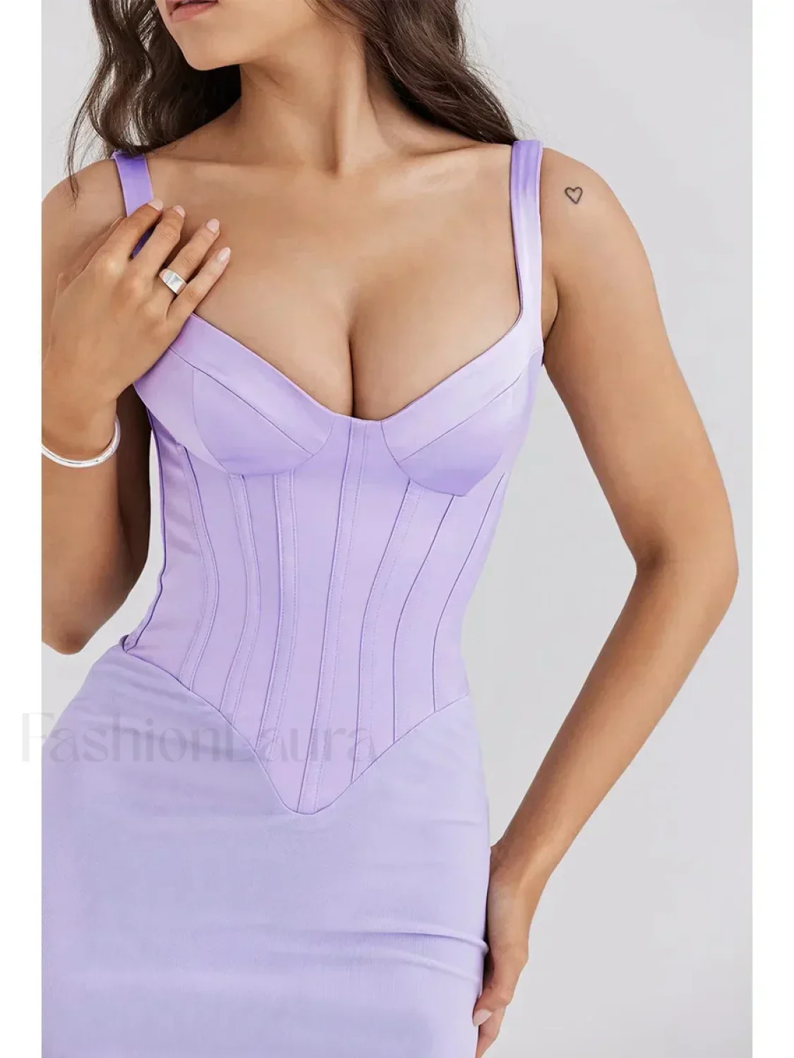 Fishbone Slit Suspender Maxi Dress - Image 7