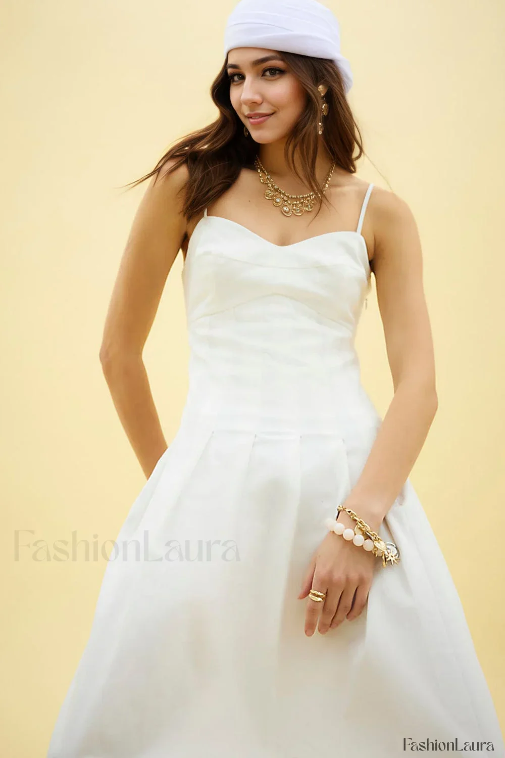 Fishbone Tube Top Sleeveless Waist Flared Maxi Dress - Image 13