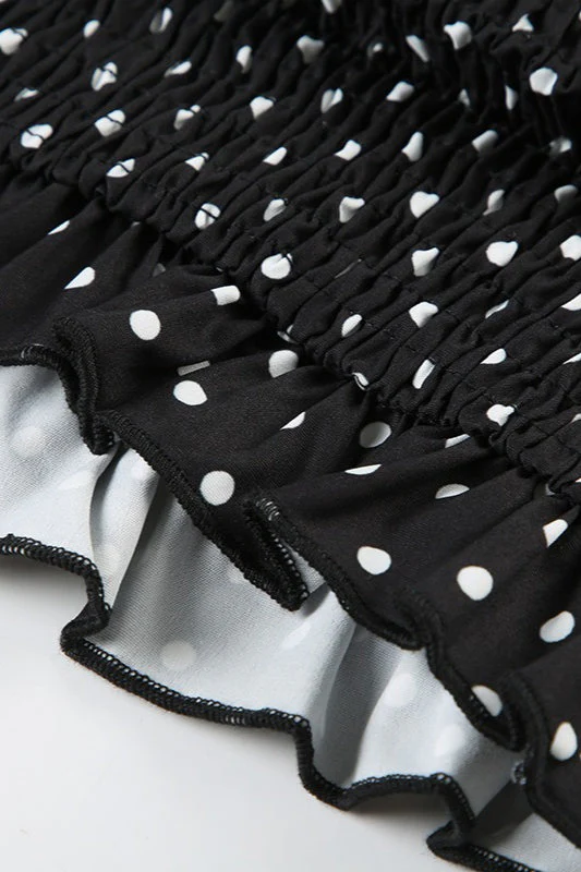 Retro Polka Dot Halter Cami Blouse - Image 4