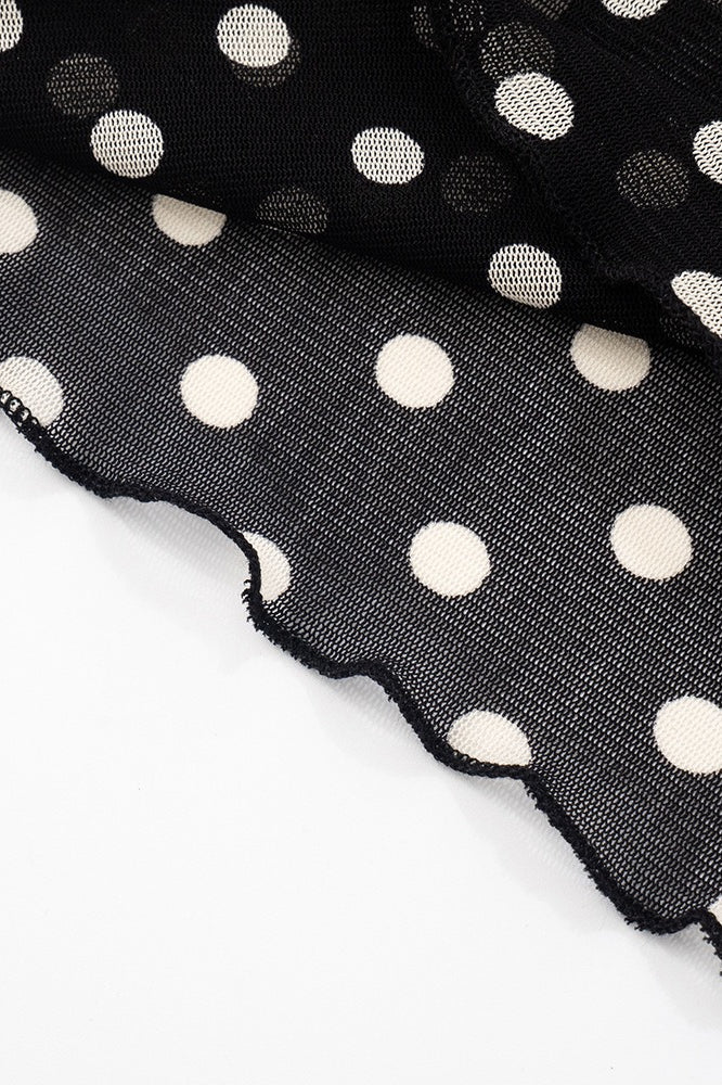 Polka Dot Sleeveless Top Two Pieces Set - Image 4