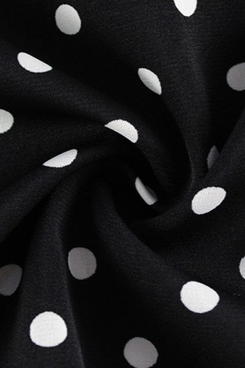 Polka Dot V-Neck Puff Sleeve Bodycon Maxi Dress - Image 5