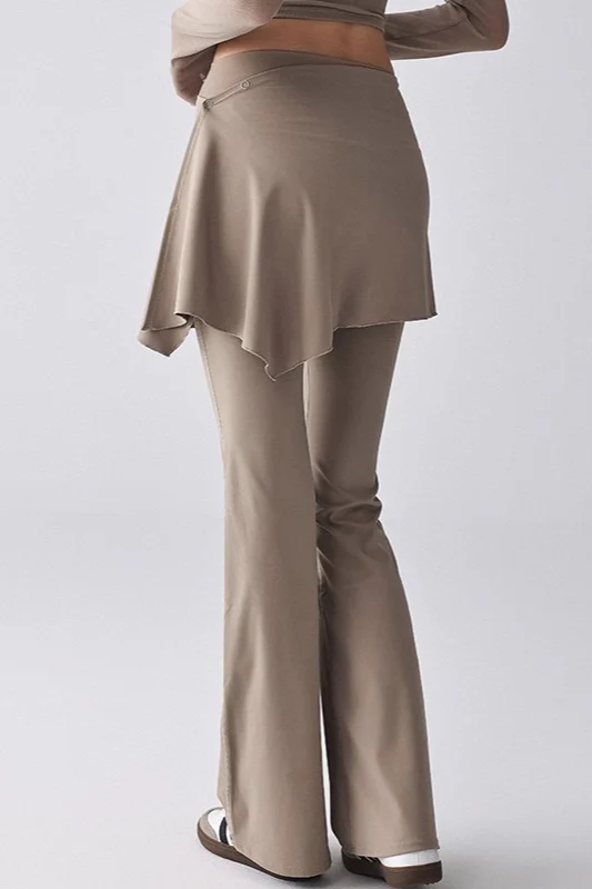 Flared High-Rise Fleece Lined Skirted Leggings - Image 2