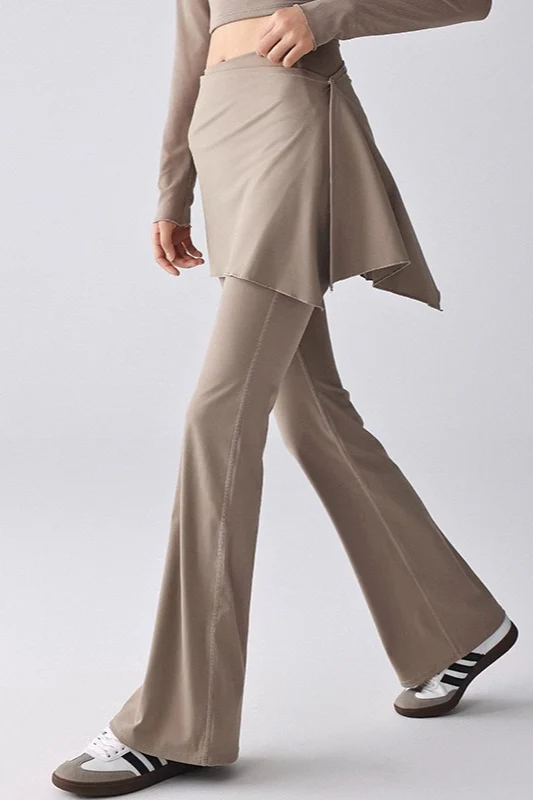 Flared High-Rise Fleece Lined Skirted Leggings - Image 3